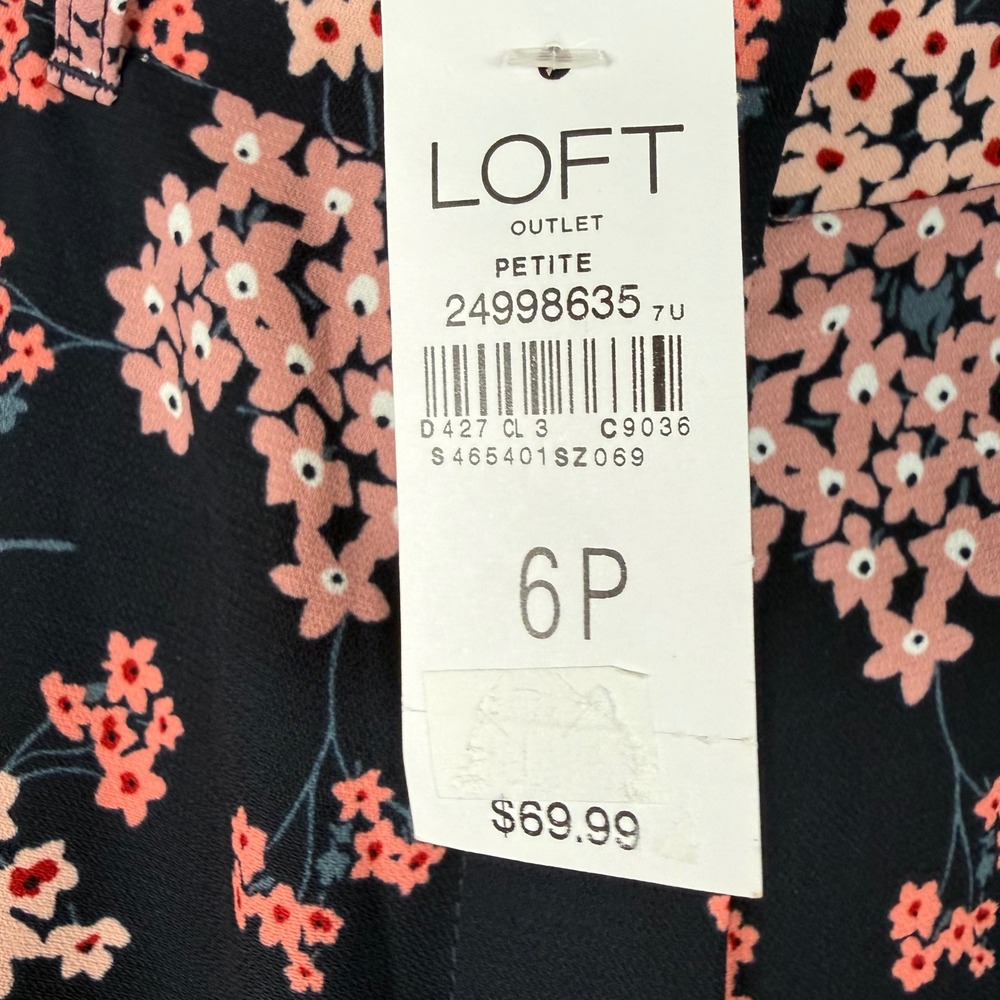 Loft NWT Floral Wide Leg Capri Pants Culottes Size 6P Office Career - Picture 5 of 9